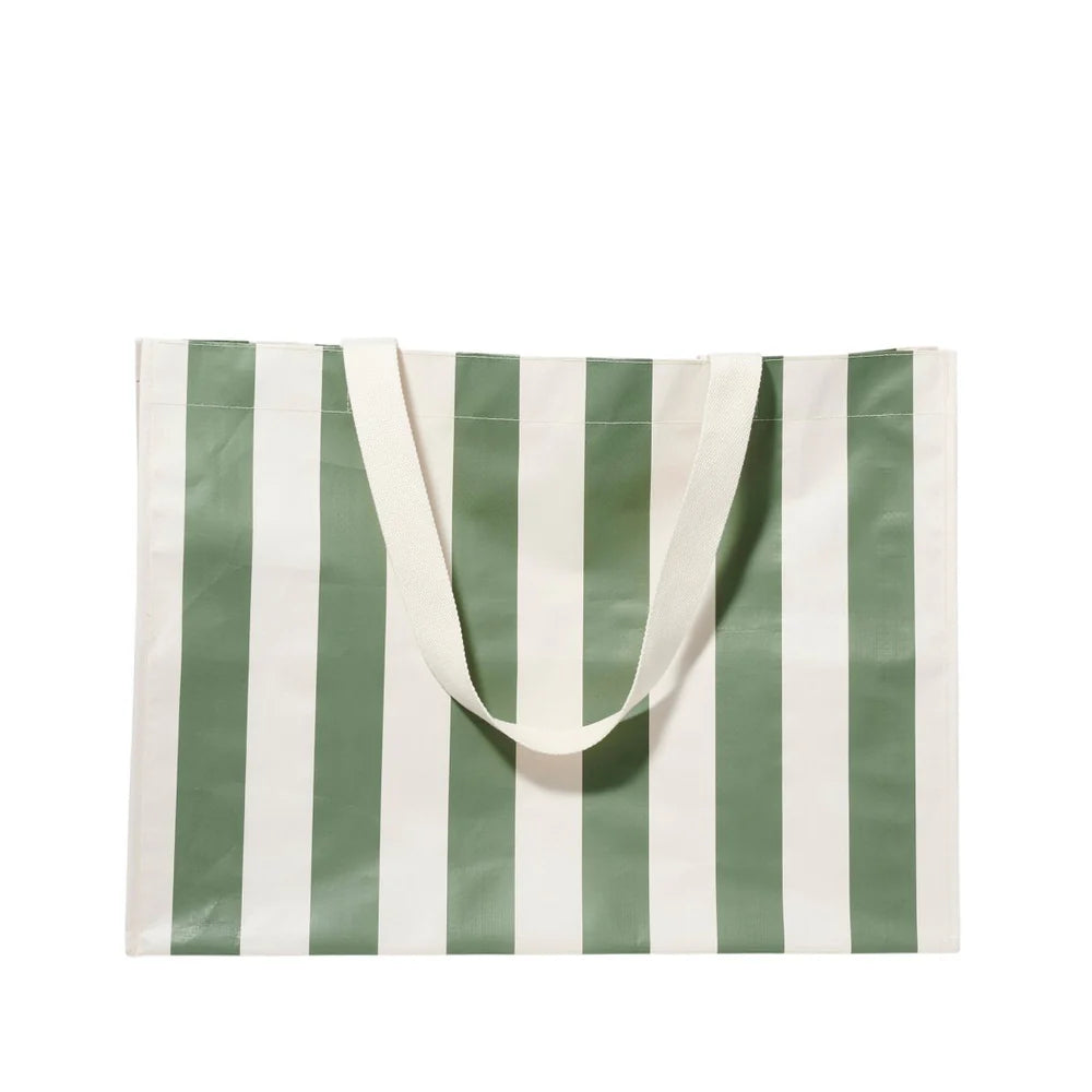 Sunnylife: Carryall Beach Bag The Vacay Olive Stripe