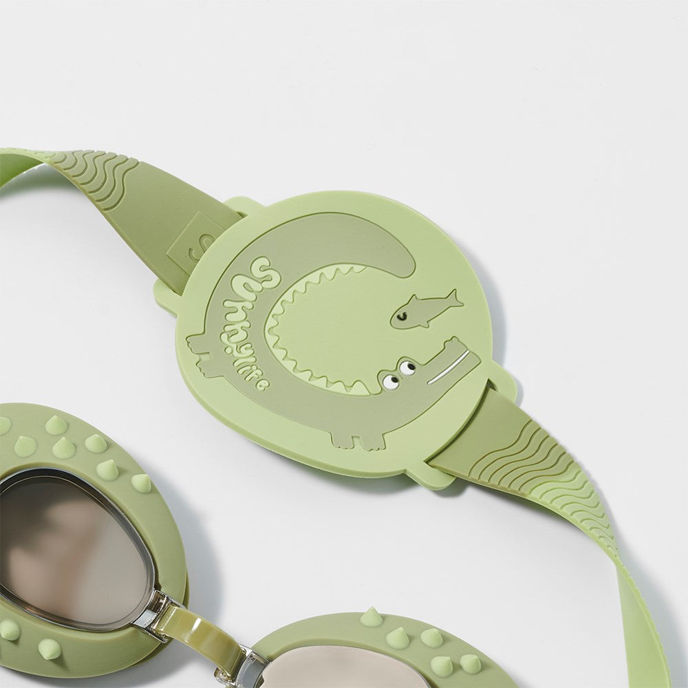 Sunnylife: Kids Swim Goggles Cookie the Croc Khaki