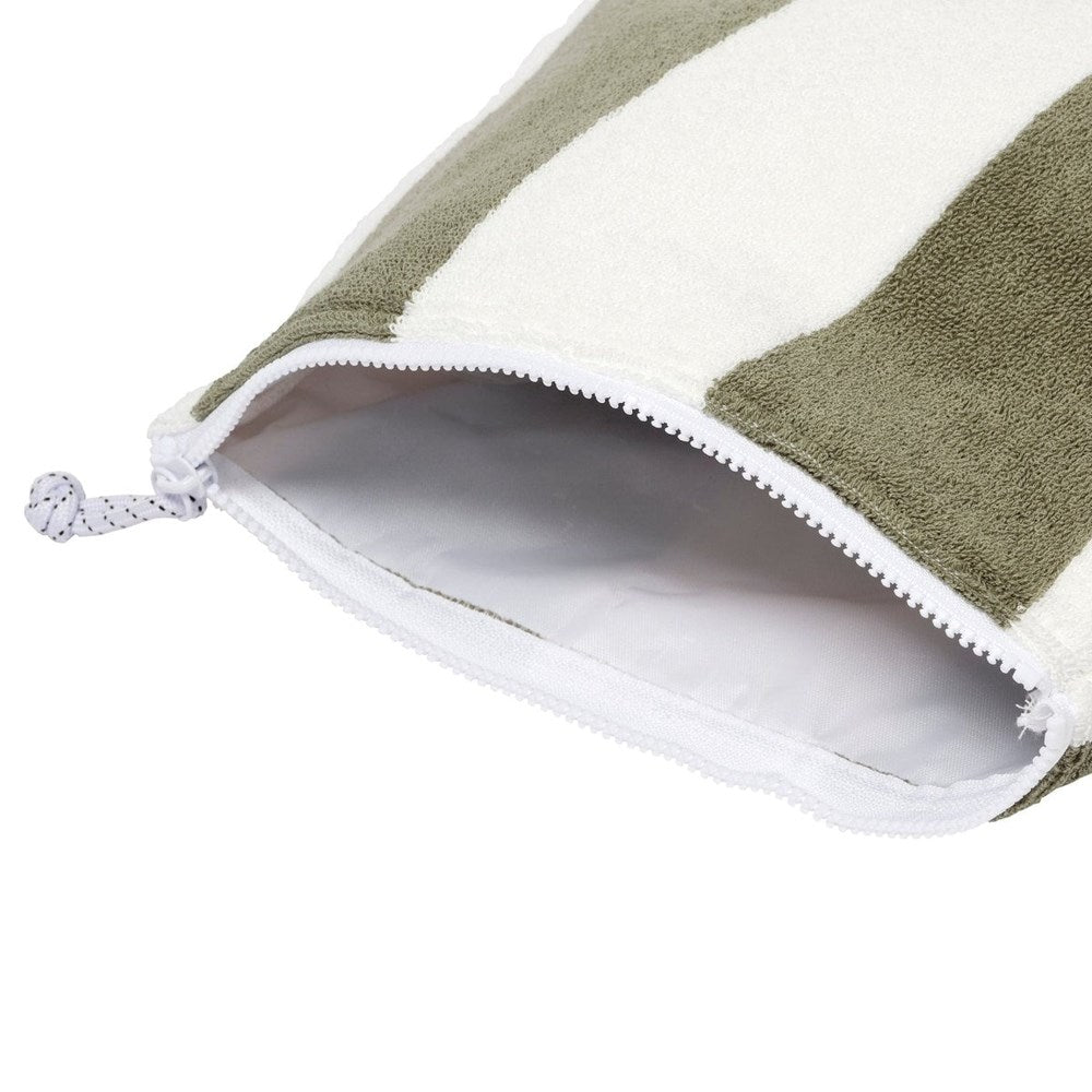 Sunnylife: Terry Beach Pouch Olive Stripe