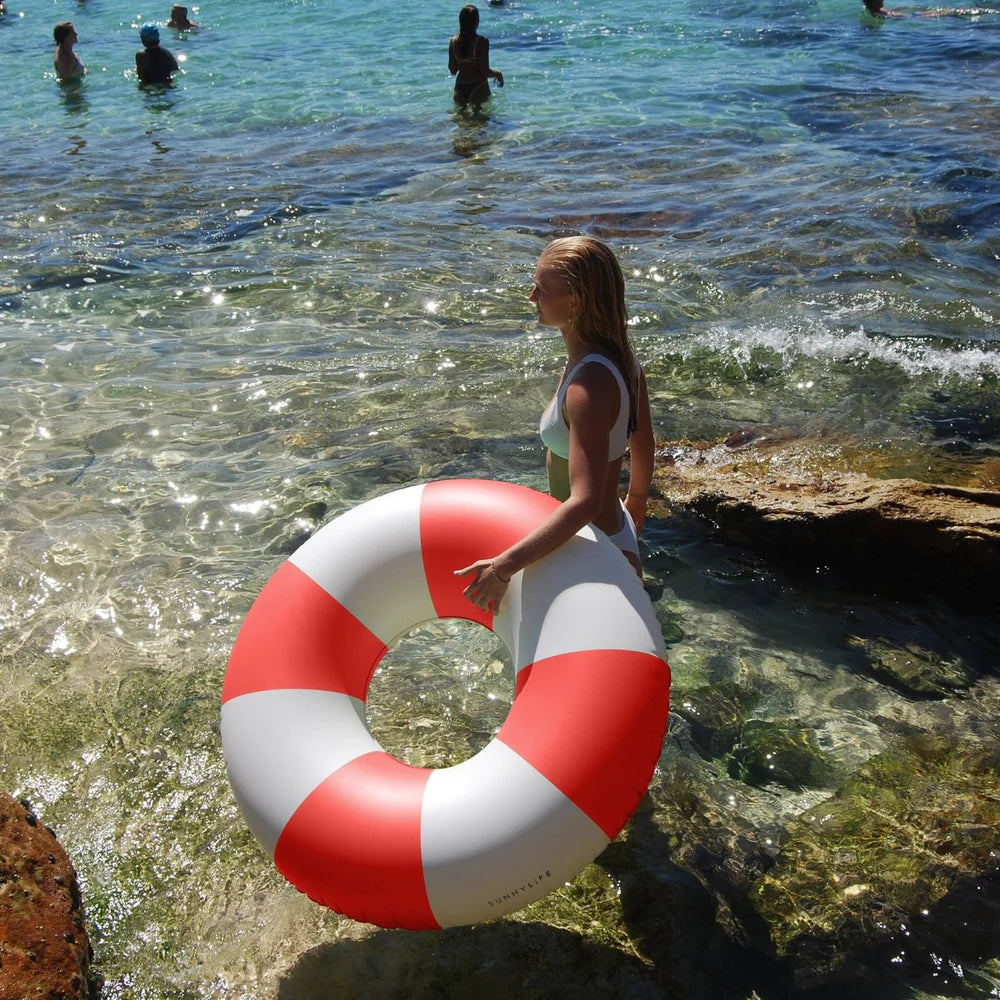 Sunnylife: Tube Pool Ring Tomato Red Stripe