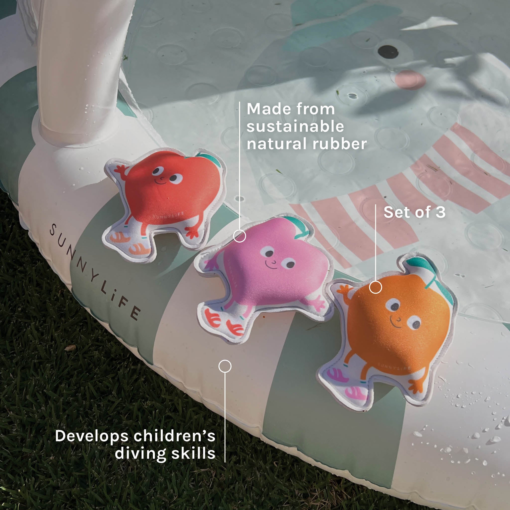 Sunnylife Poppy the Peach Dive Buddies - Set of 3