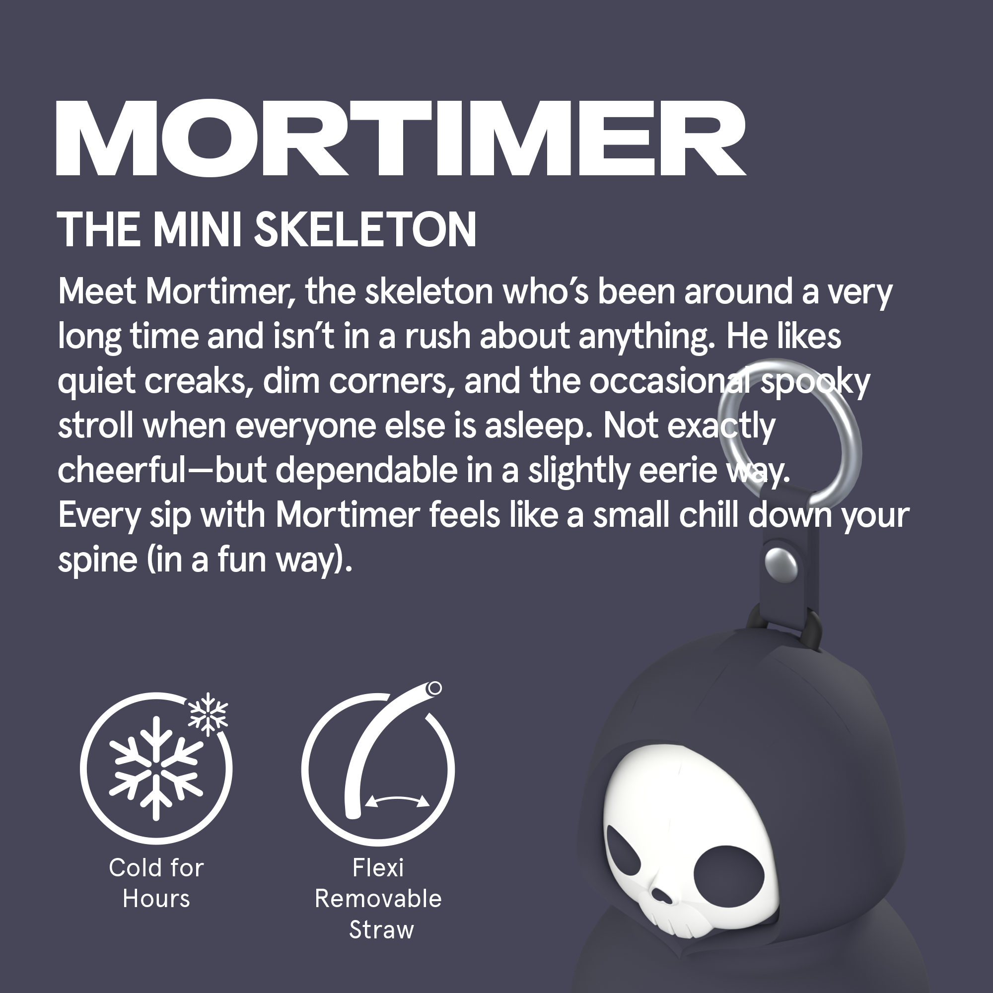 Asobu Spookie Bottle Mini 200ml - Skeleton