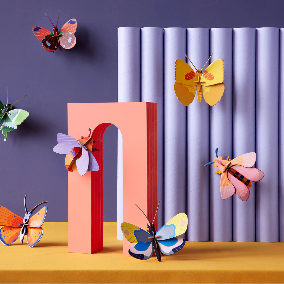 Studio Roof: Wall Art Butterflies (B7) - Yellow Monarch Butterfly