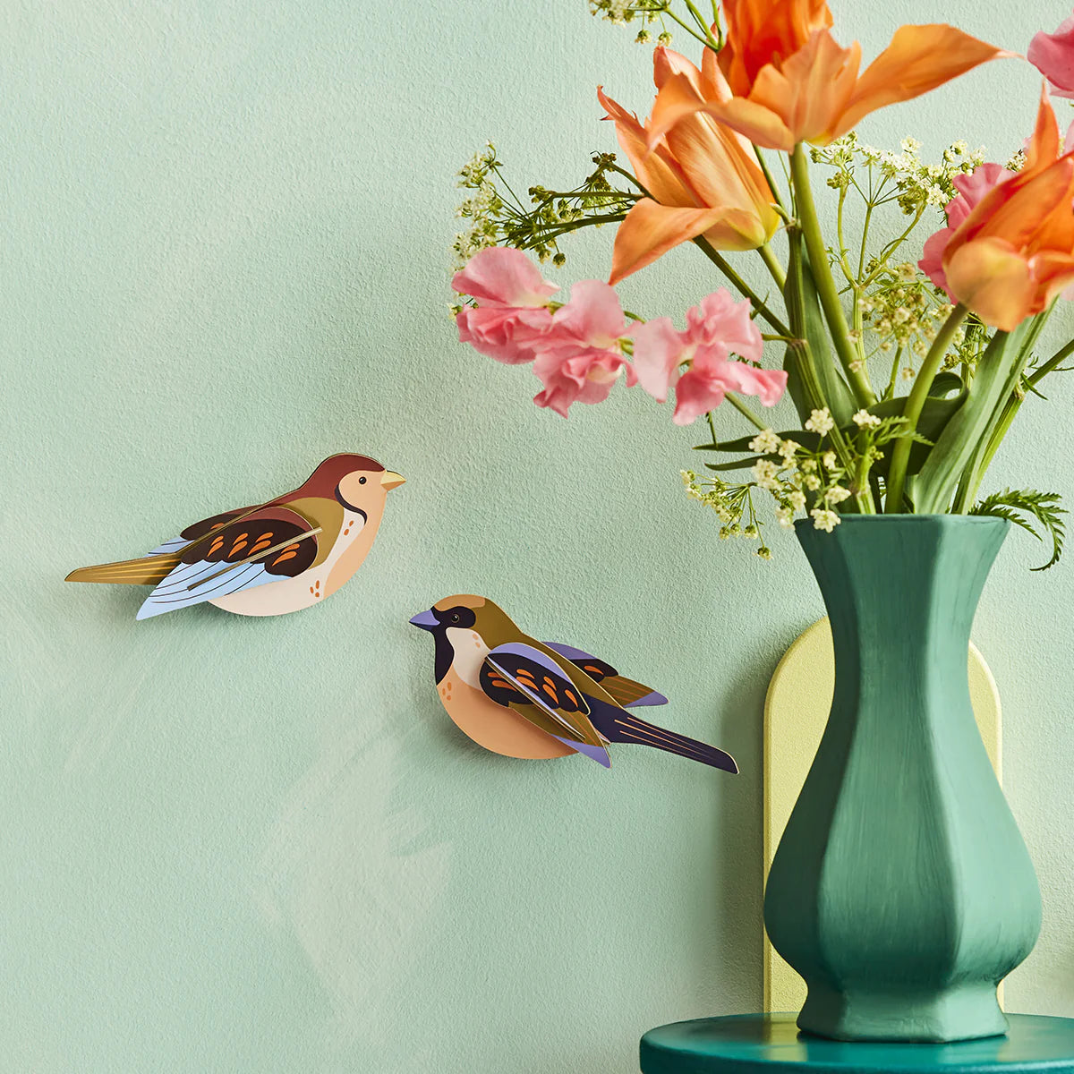 Studio Roof: Wall Art Garden Birds (B6) - Sparrows