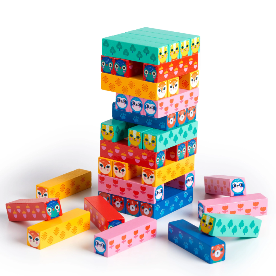Mudpuppy:  Wooden tumbling tower Wild Wobble!