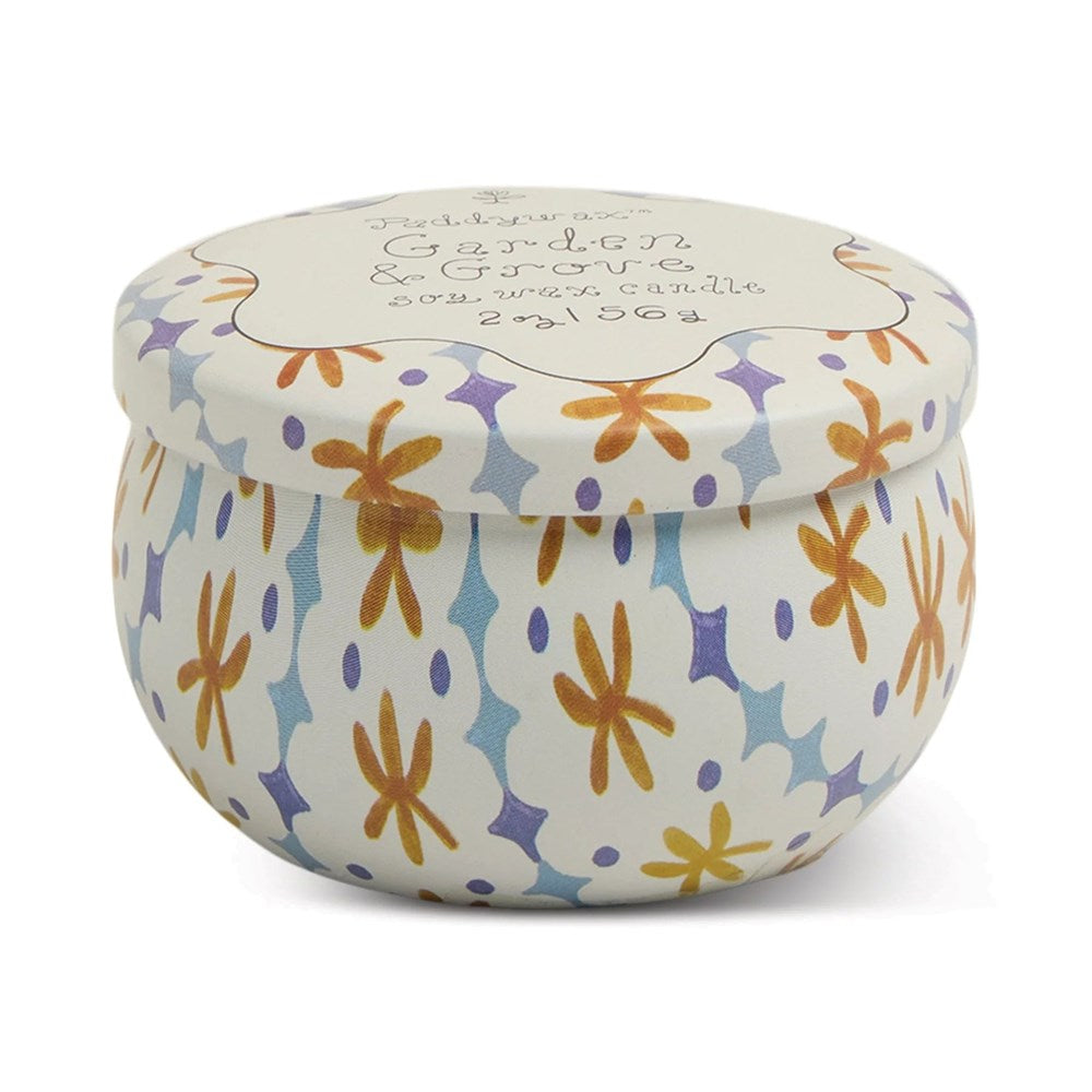 Paddywax Tulip Printed Tin Candle - Garden & Grove