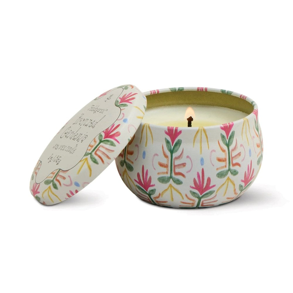 Paddywax Tulip Printed Tin Candle - Bronzed Gardenia
