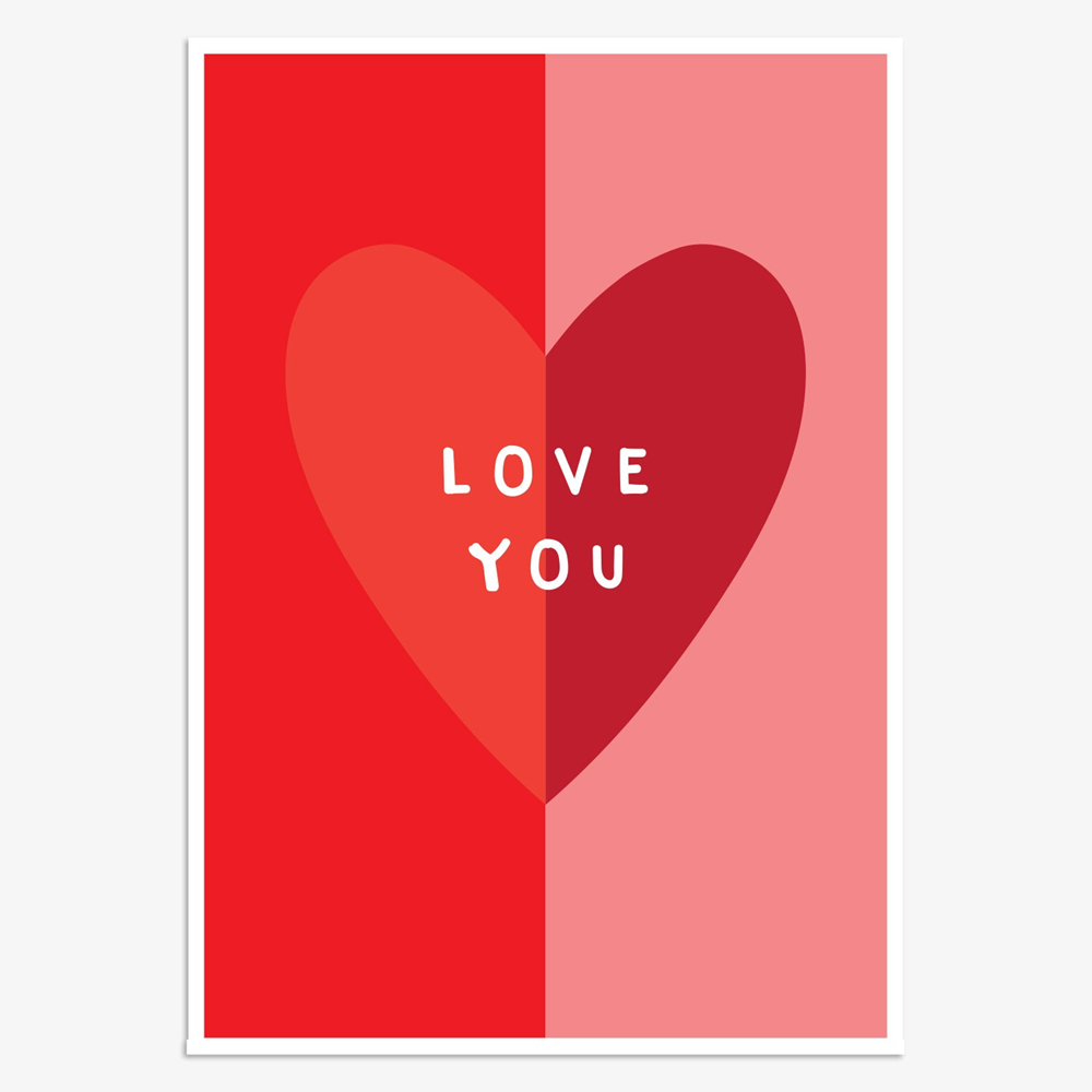 Think of Me: Love You Heart Card Valentine Luna