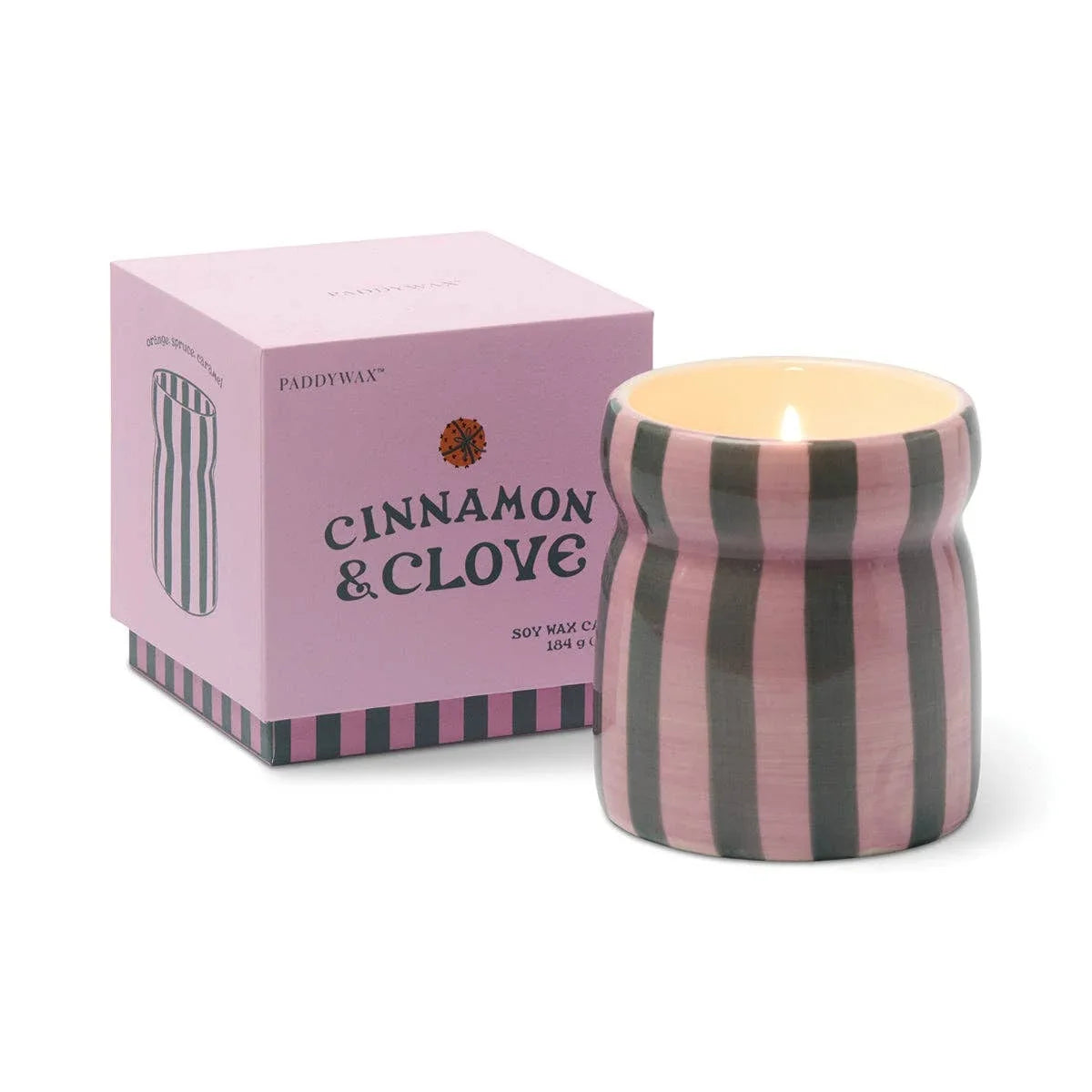 Paddywax Christmas Cabana Candle With Lid - Cinnamon & Clove