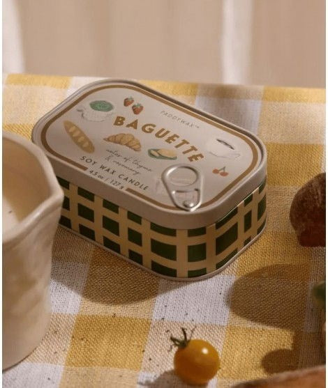 Paddywax: Bistro French Baguette Printed Tin Candle - Rosemary Thyme