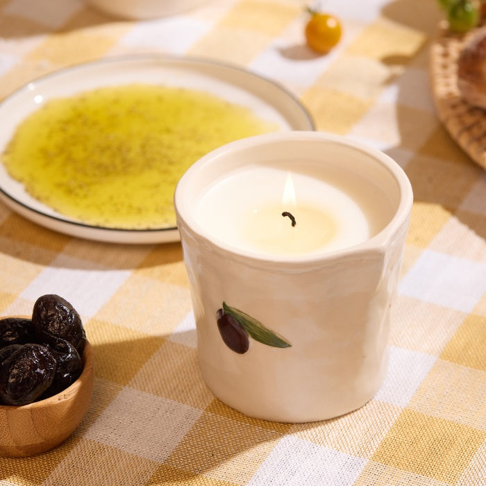 Paddywax: Bistro Olive Embossed Ceramic Candle - Fig & Olive Boxed