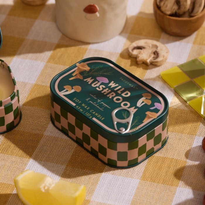 Paddywax: Bistro Mushroom Printed Tin Candle - Wild Mushroom