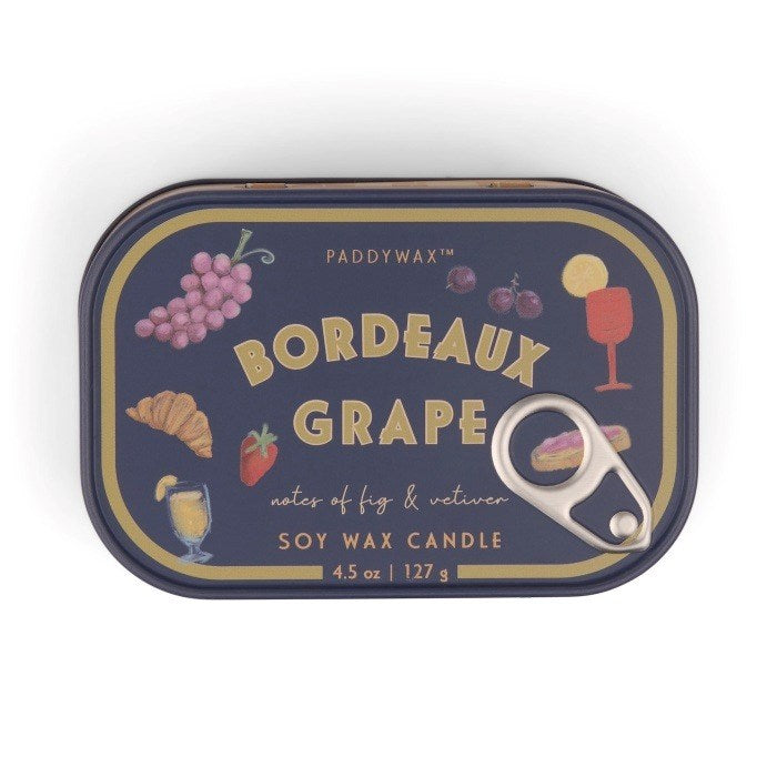 Paddywax: Bistro Grapes Printed Tin Candle - Bordeaux Grape