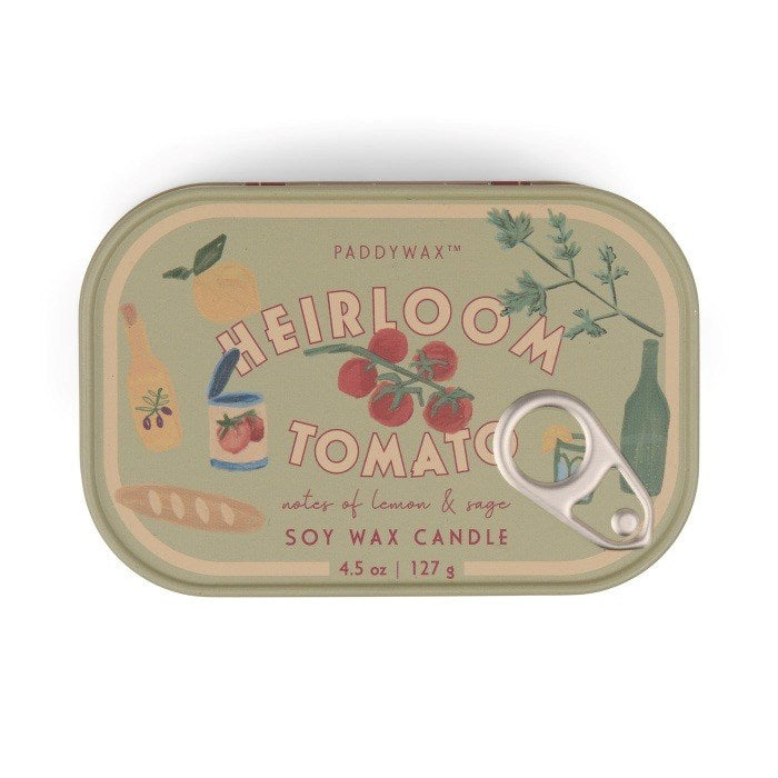 Paddywax: Bistro Tomato Printed Tin Candle - Heirloom Tomato