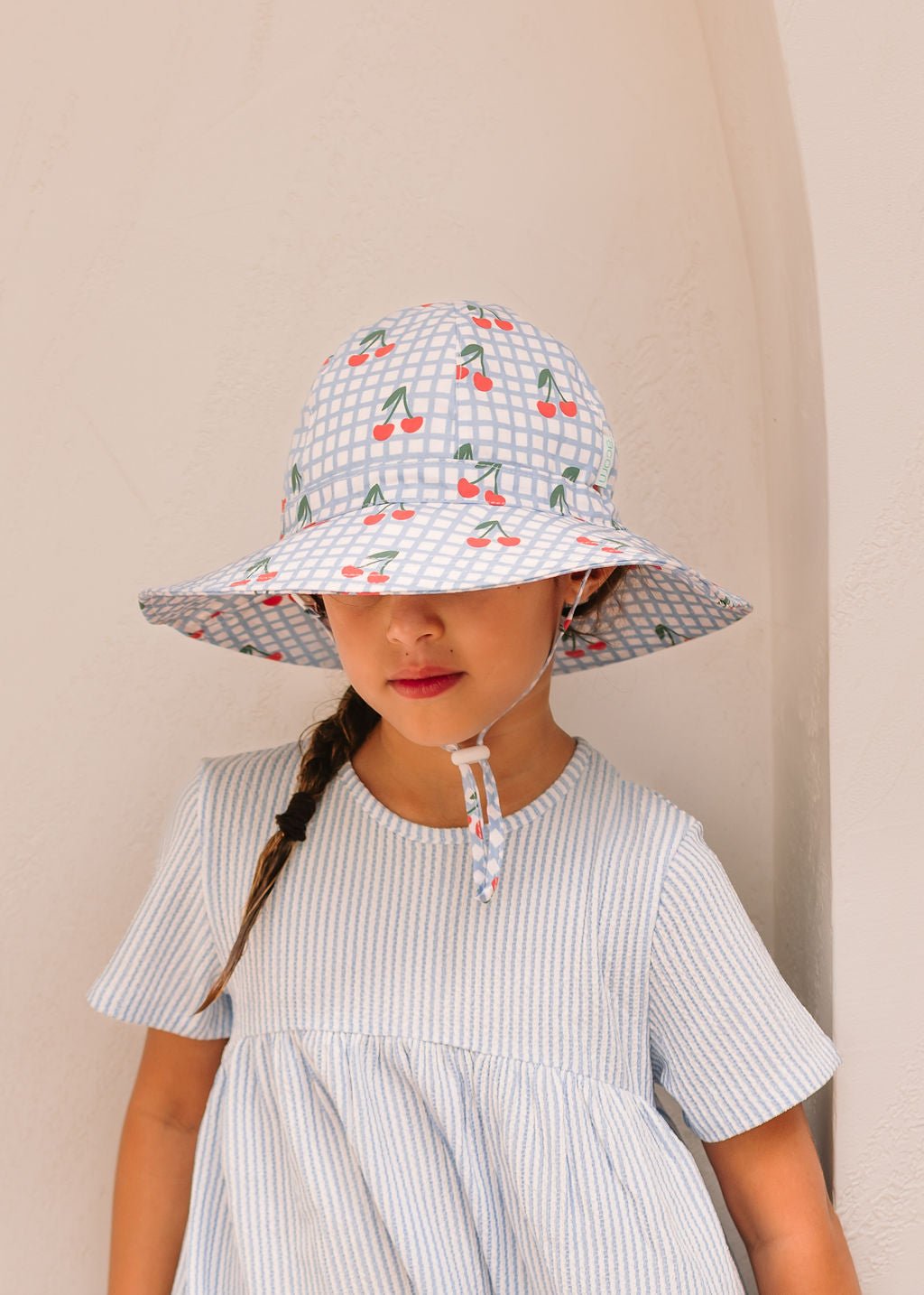 Acorn Kids Cherry Checks Wide Brim Sunhat