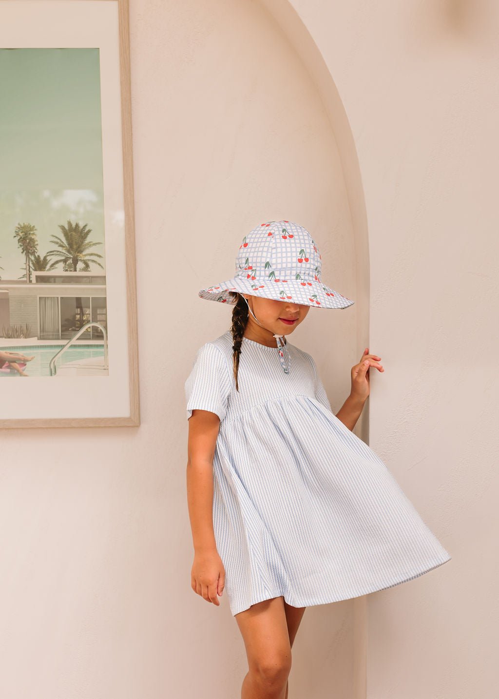 Acorn Kids Cherry Checks Wide Brim Sunhat