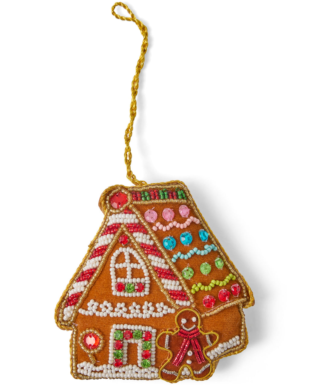 Kip & Co Gingerbread House Hand Beaded Christmas Decoration