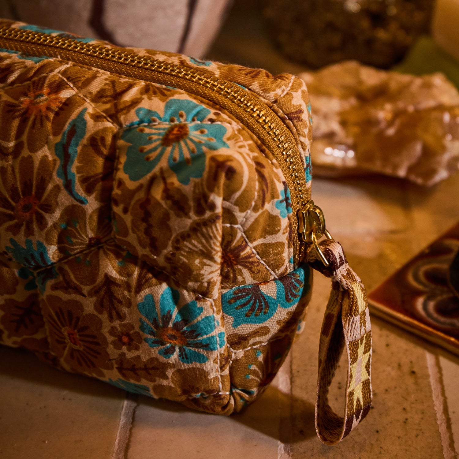Sage x Clare Magnolia Travel Pouch - Turquoise