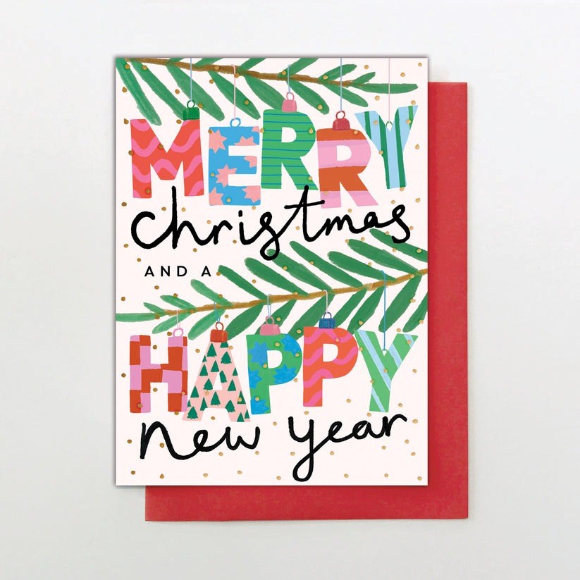 Stop The Clock: Merry Baubles Xmas Card