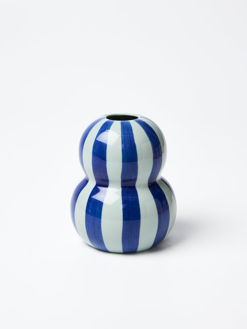 Jones & Co Fonda Vase - Tonal Blue Stripe