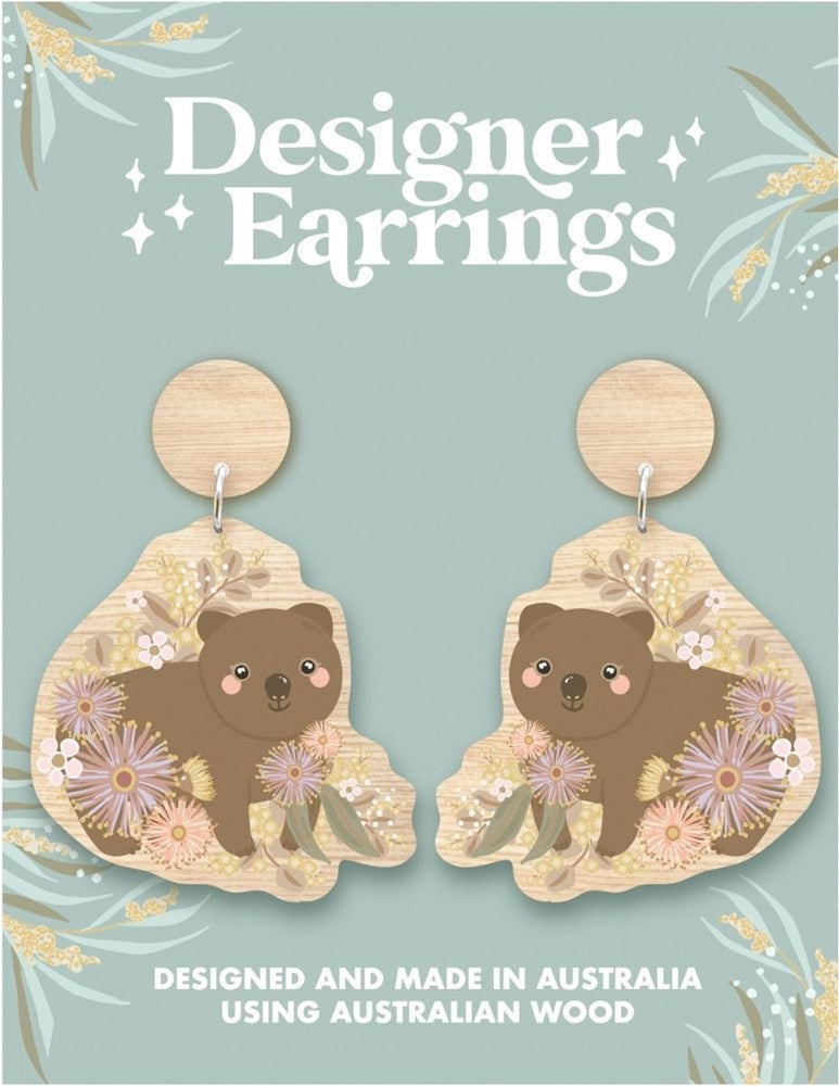 Christie Williams: Wombat Wooden Earrings