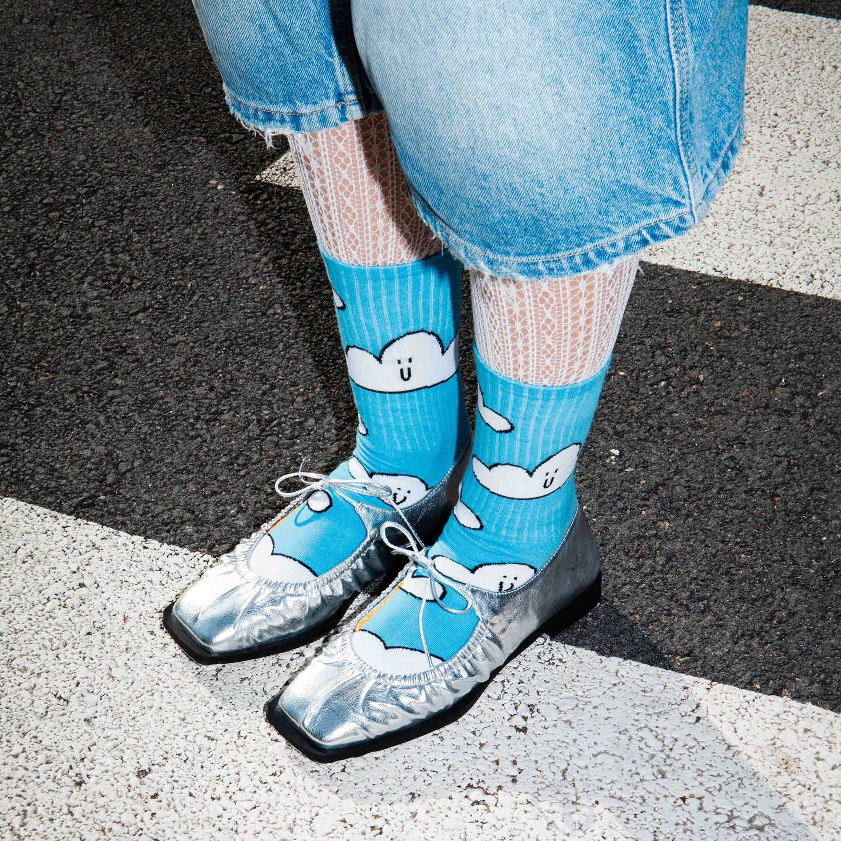 Eat My Socks: Crew Socks - Cloud