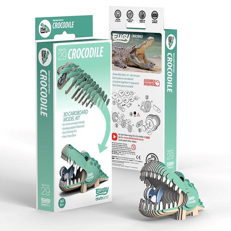 Eugy 3D Paper Model: Crocodile