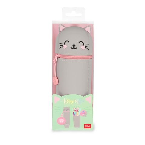 Legami: 2-in-1 Silicone Pencil Case - Kawaii - Kitty