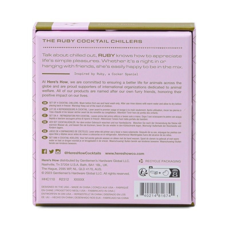 GENTLEMEN'S HARDWARE: The Ruby Cocktail Chillers in Gold - Set of 4