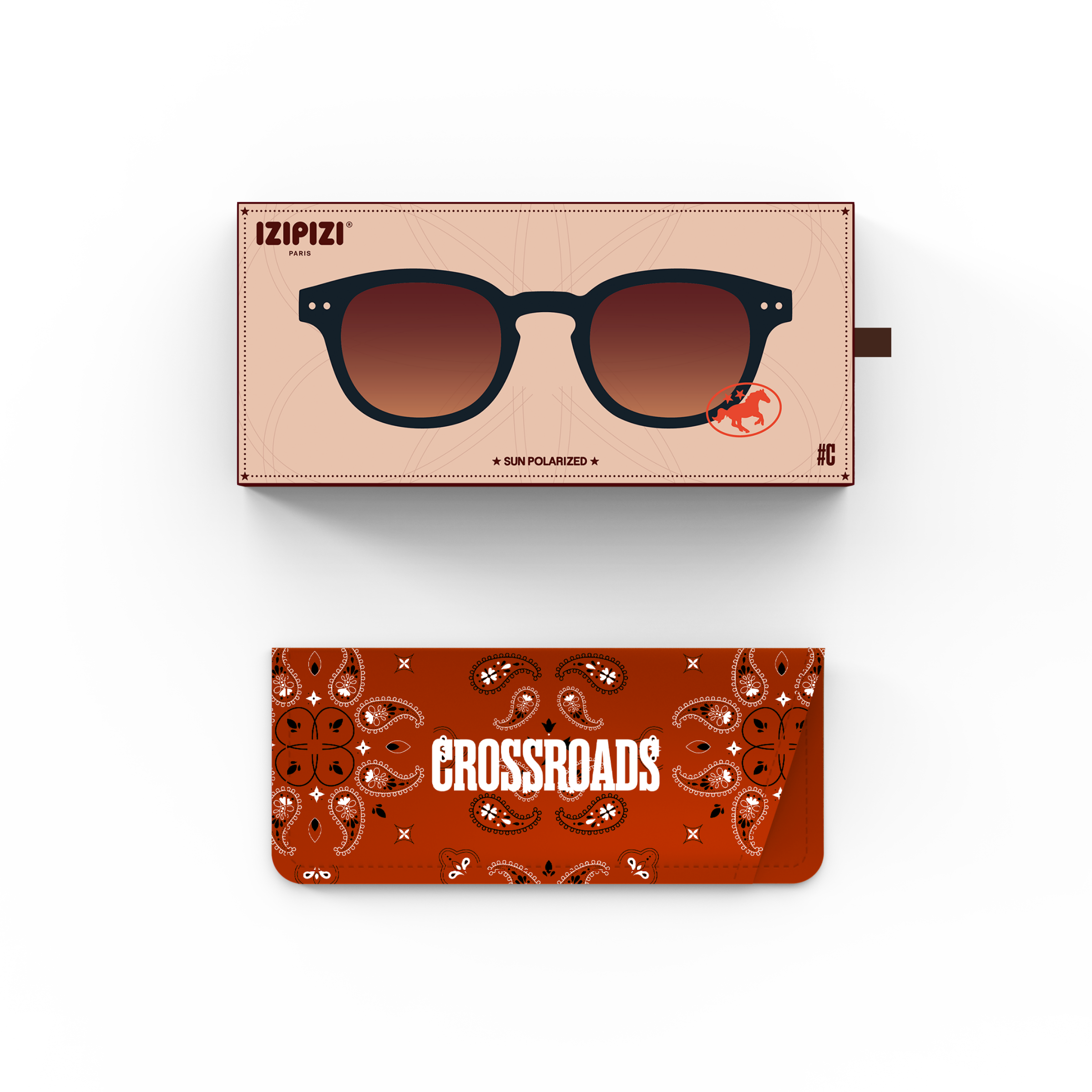 Izipizi Sun Collection C Polarised Sunglasses - Crossroads Black Road