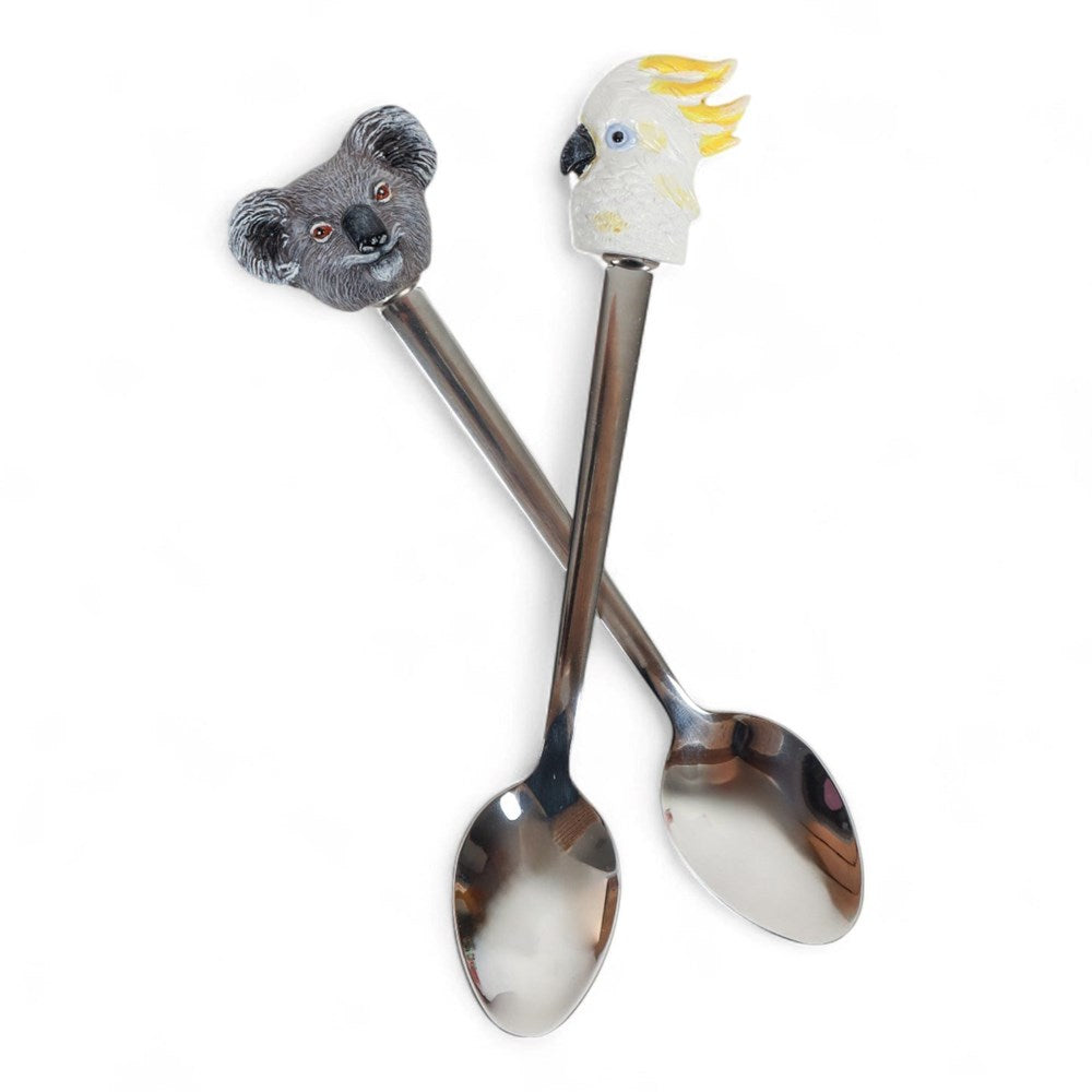 Resin Spoons Aussie Cuties Koala & White Cockatoo