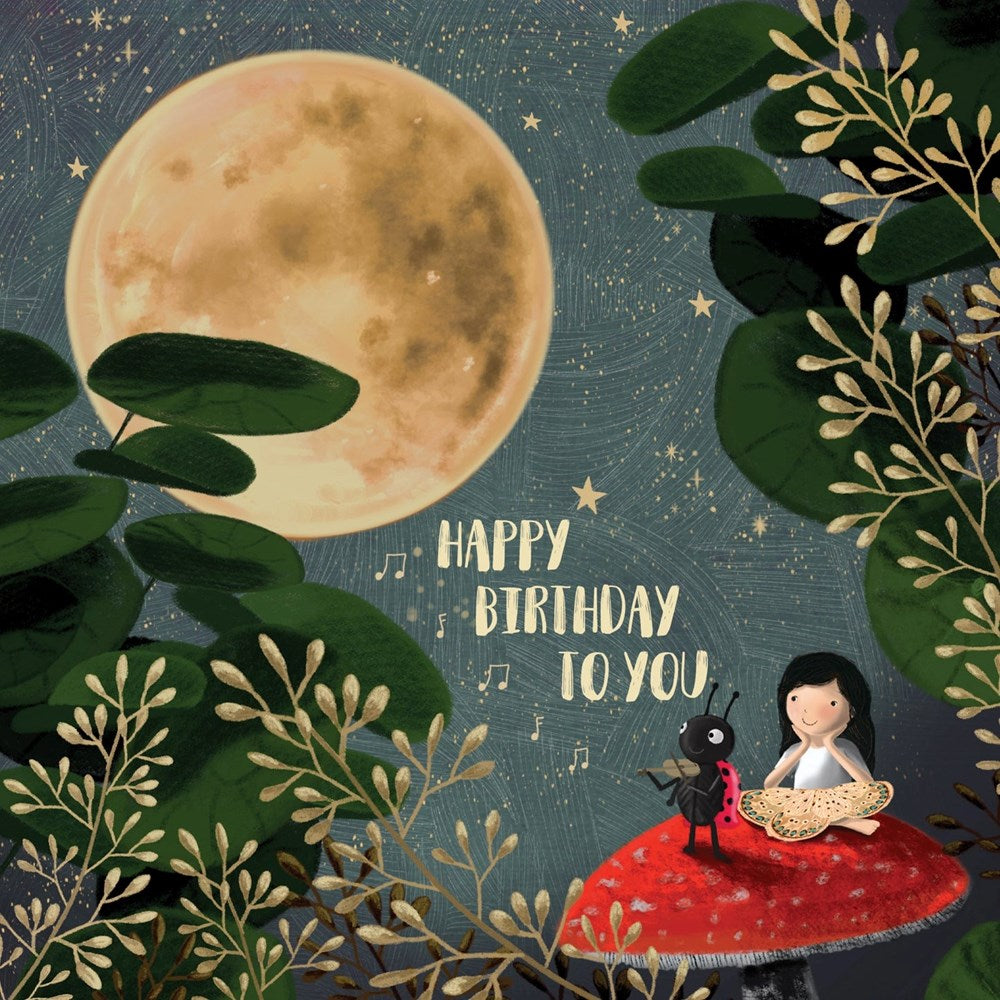 La La Land: Greeting Card Full Moon Ladybug