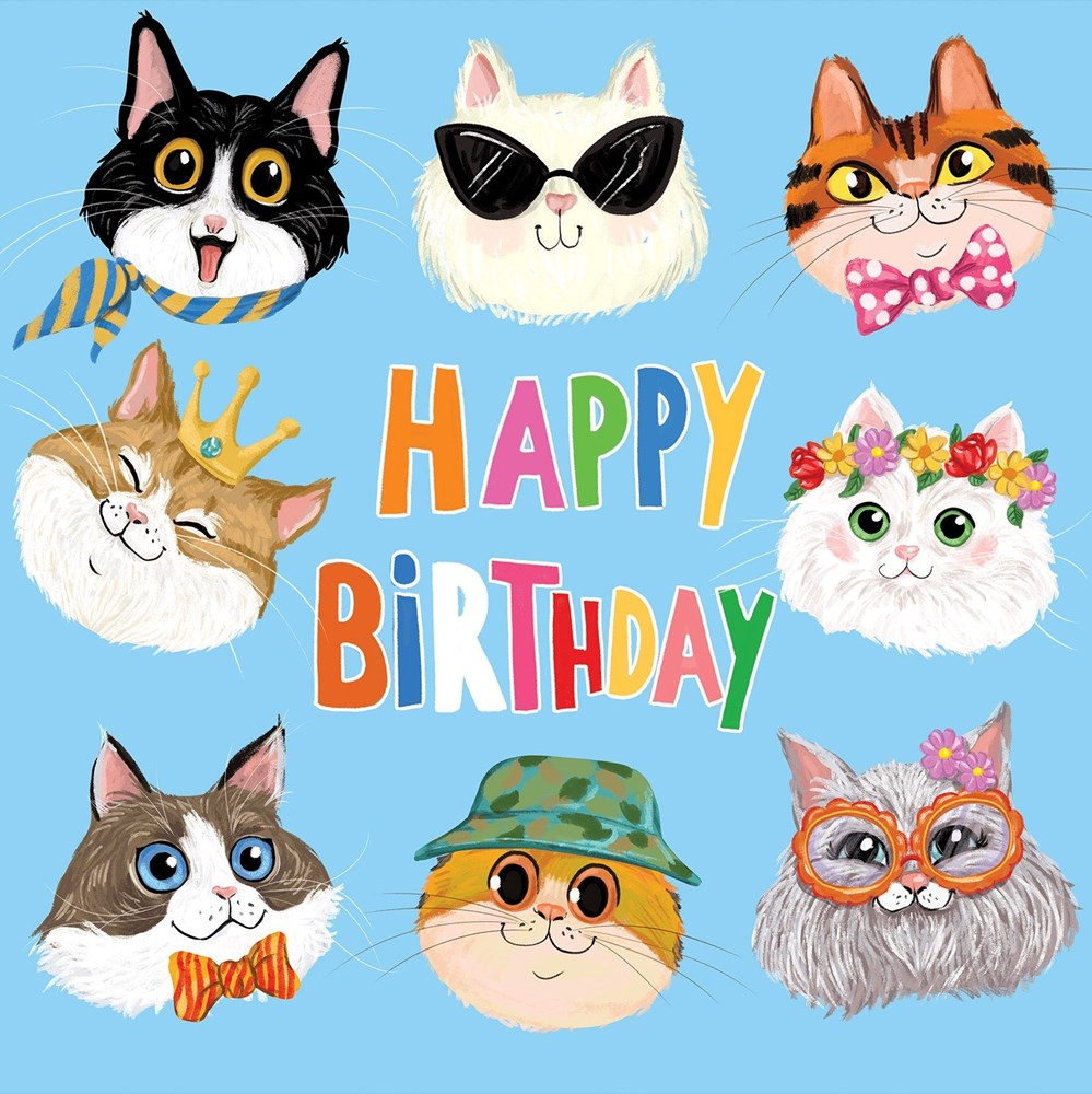 La La Land: Greeting Card Happy Birthday Cat Family