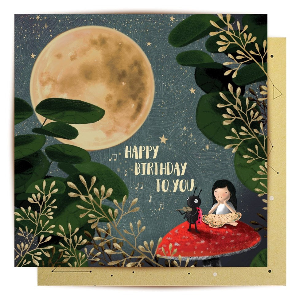 La La Land: Greeting Card Full Moon Ladybug