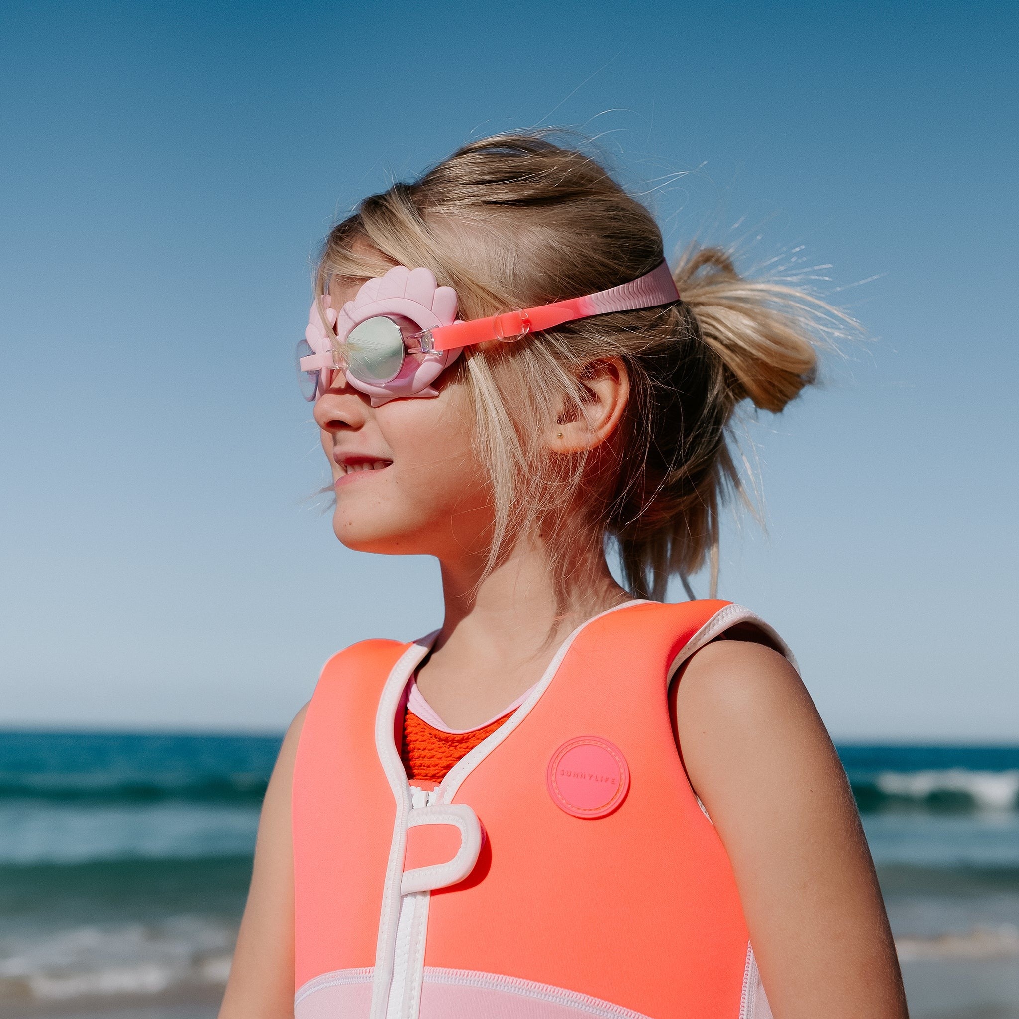 Sunnylife: Mini Swim Goggles Melody the Mermaid Neon Strawberry