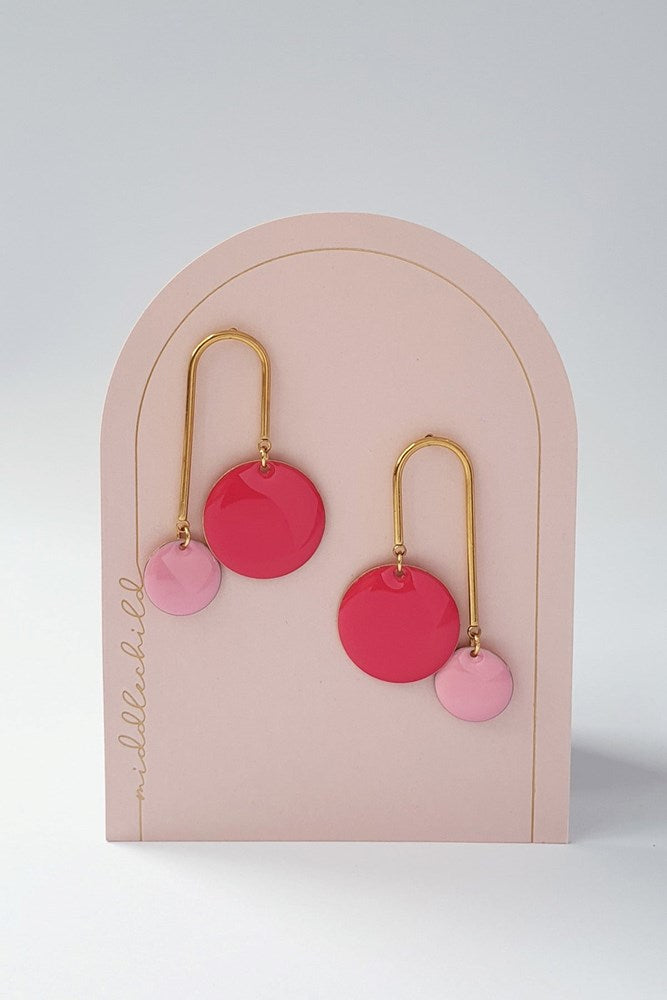 Middle Child: Bubbles Earrings - Magenta/Pink