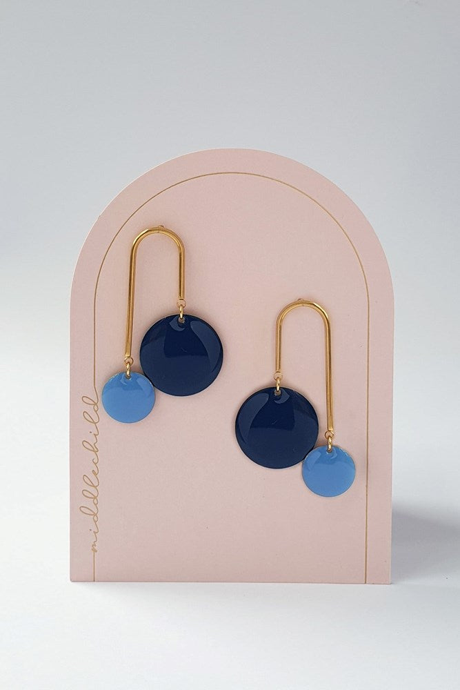 Middle Child: Bubbles Earrings - Navy Sky