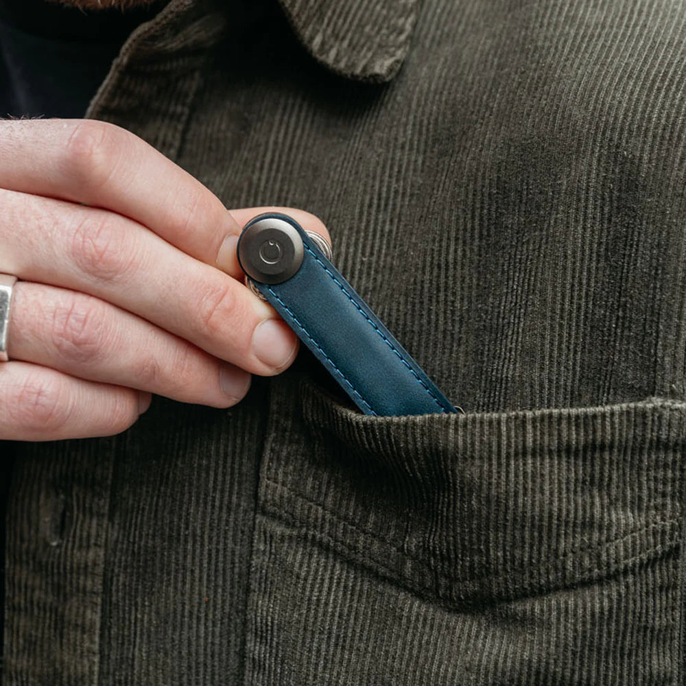 Orbitkey Crazy Horse Leather Key Organizer - Marine Blue