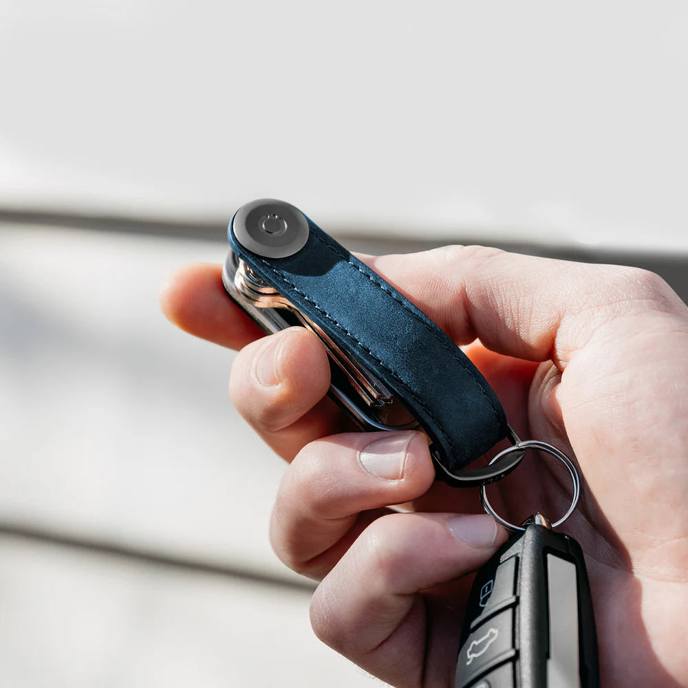 Orbitkey Crazy Horse Leather Key Organizer - Marine Blue