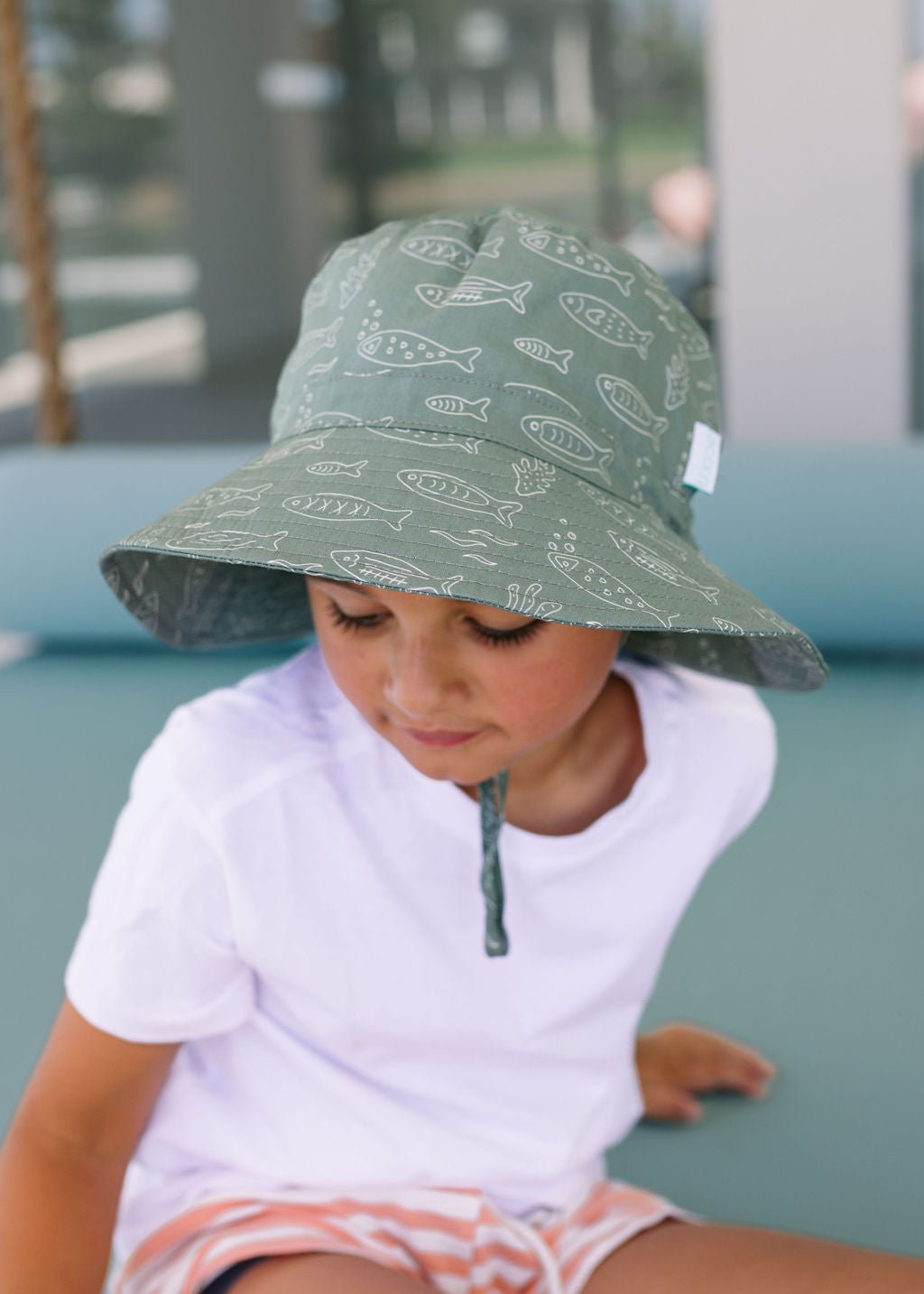 Acorn Kids School Of Fish Wide Brim Bucket Hat