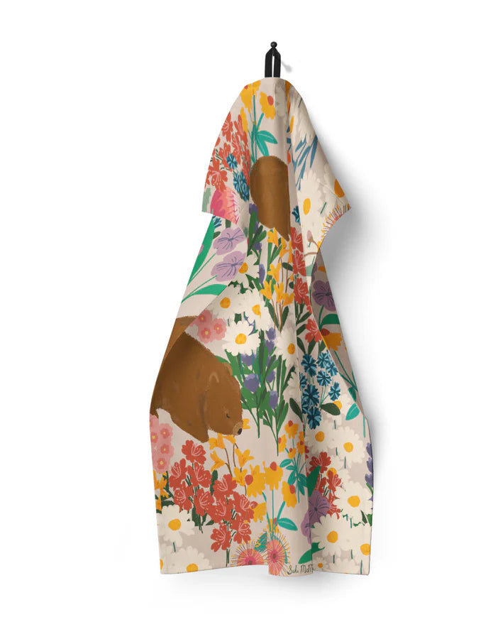 Suki McMaster Tea Towel – Floral Wombat