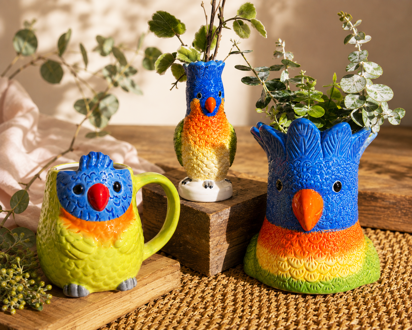 Urban Products Lorikeet Vase - Blue 15cm