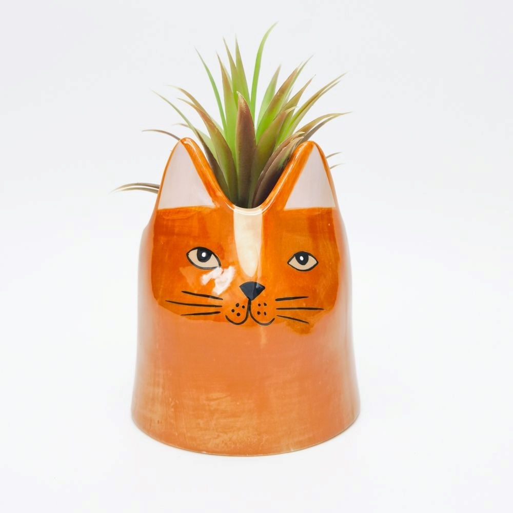 Bailey Cat Planter Orange