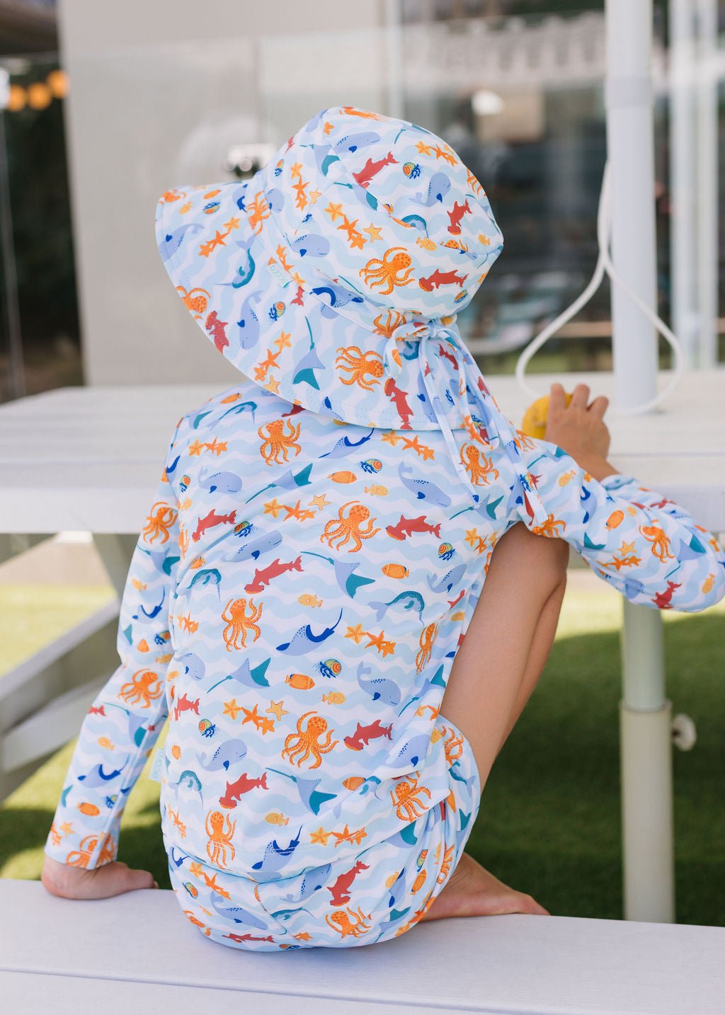 Acorn Kids Under The Sea Wide Brim Swim Bucket Hat