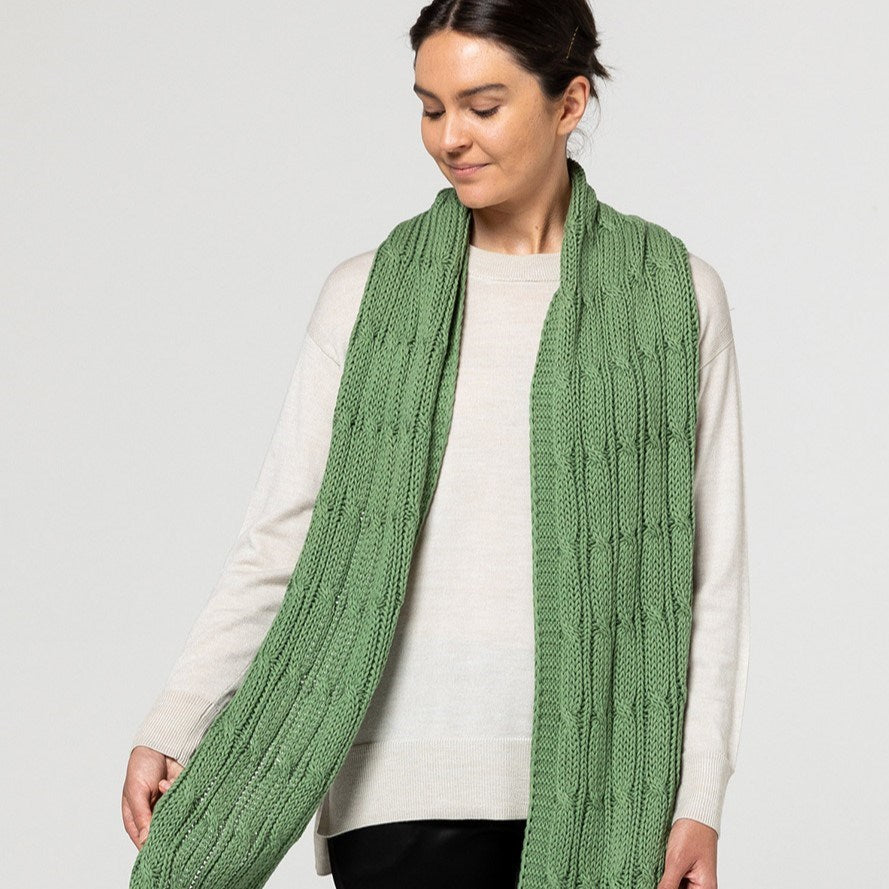 Indus Design: Scarf Chunky Cable Knit Fern