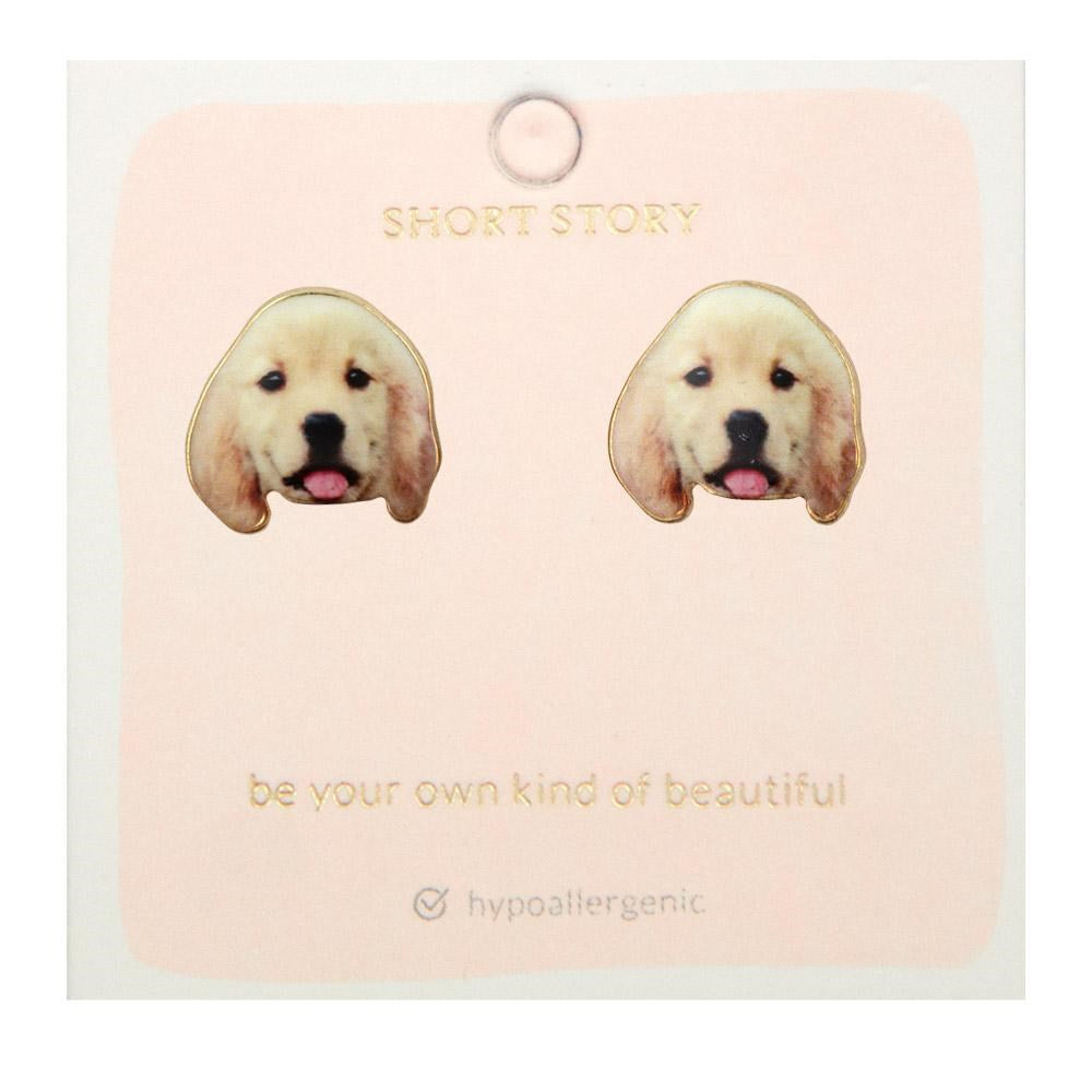 Short Story Golden Retriever Earrings