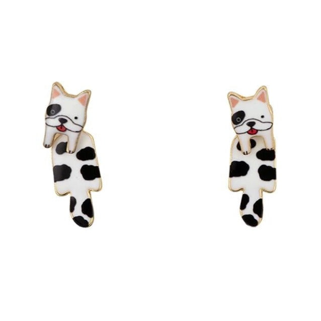 Short Story Drop Earrings - French Bulldog