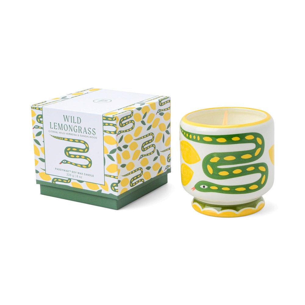 Paddywax: Adopo 8oz Ceramic Candle Snake Wild Lemongrass