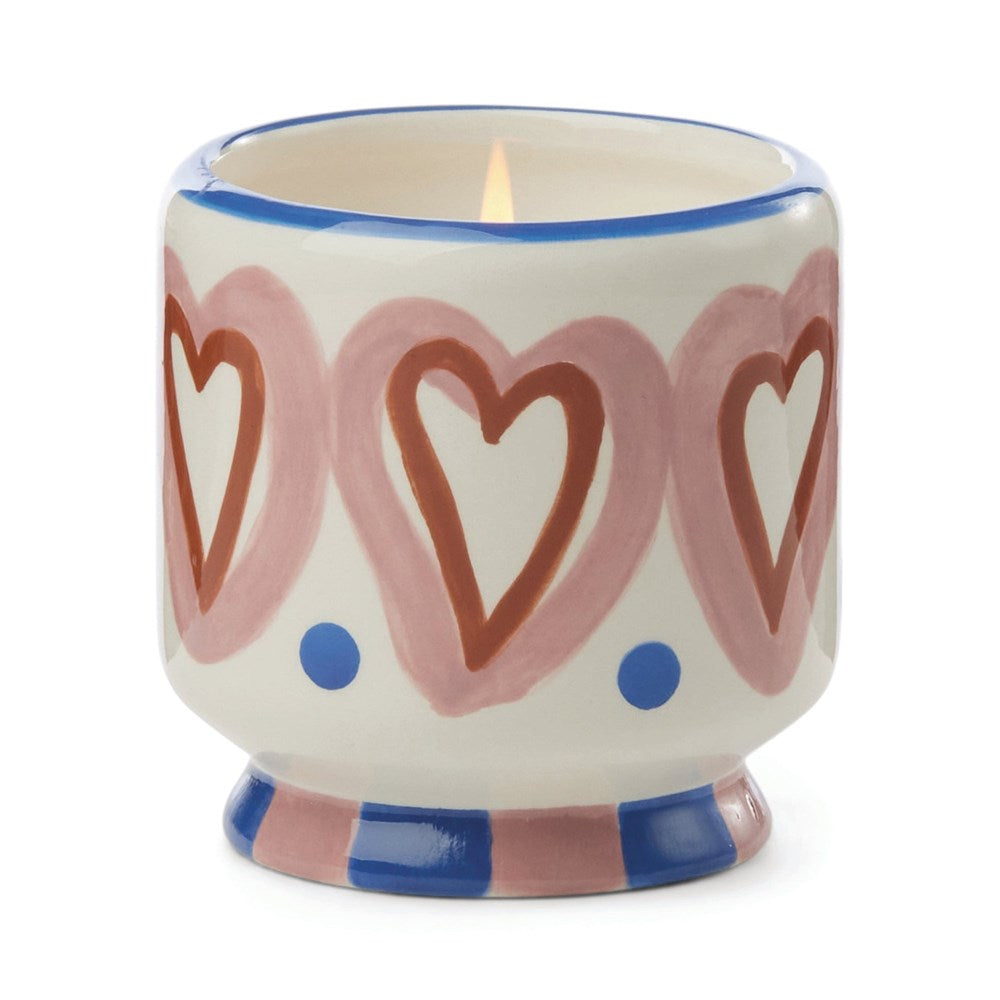 Paddywax A Dopo Ceramic Candle - Hearts Rosewood Vanilla