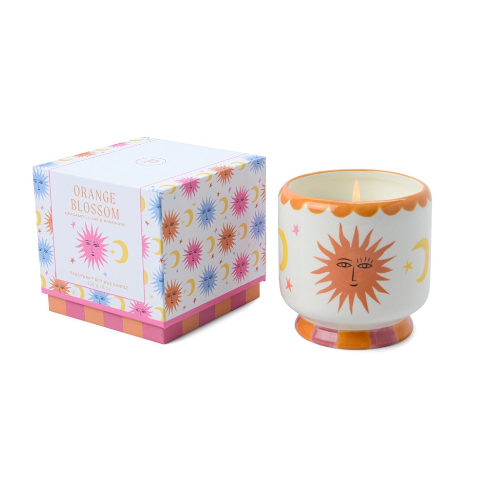 Paddywax Smiling Sun Ceramic Candle - Orange Blossom